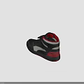 PUMA High-top Leather Sneakers With Black Red And White Lace Up Design
