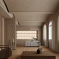 Modern Warm Beauty Salon Interior With Arched Windows And Comfortable Hair And Skin Care Space