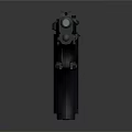 Tactical Black Handgun With Grip Trigger Barrel And Safety Features
