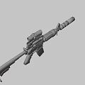 Modern Tactical Rifle Featuring Scope Magazine And Ergonomic Grip Design