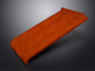 Orange Clay Architectural Long Strip Roof Tile With Grooved Surface Design 3d model