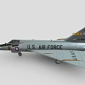 U.S. Air Force Fighter Jet With Silver Body Black Nose And Military Insignia Static Model