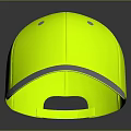 Neon Yellow Baseball Cap With Reflective Stars On Gray Brim And Smooth Surface Design