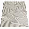 Square Rug With Textured Geometric Line Patterns In Modern Style 3d model