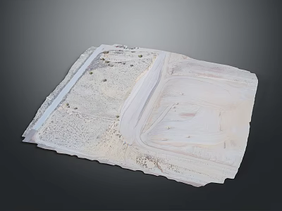 White Three Dimensional Structure With Textured Surface As Art Installation On Dark Background 3d model