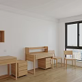 Nordic Desk Log Desk Solid Wood Writing Desk Computer Desk 3d model