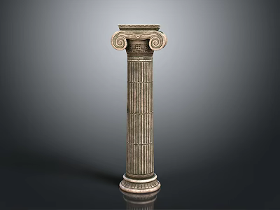 Classical Stone Column With Ornamental Carved Capital And Detailed Base Design 3d model