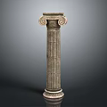 European style pillar stone pillar stone pillar old stone pillar 3d model