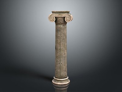 European style pillar stone pillar stone pillar old stone pillar 3d model