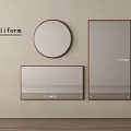 Poliform Wall Mirrors Round And Rectangular Designs With Sleek Frames For Modern Decor 3d model