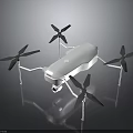 White Drone With Four Propellers Camera And Landing Gear Design 3d model