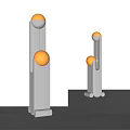 Modern Metallic Floor Lamp With Circular Light Balls And Sleek Contemporary Design