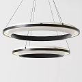 Modern Circular Pendant Light With Double Ring Design For Interior Illumination 3d model