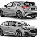 Silver Ford Focus Hatchback Sporty Design With Alloy Wheels Rear Front Views