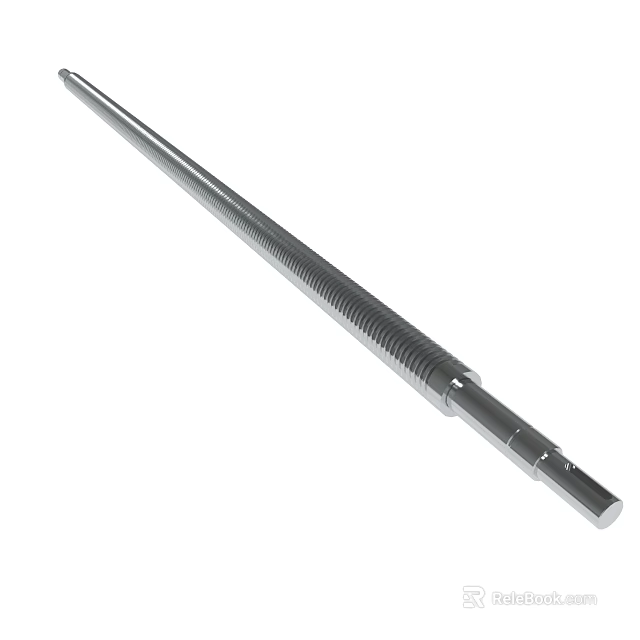 Metal Long Rod With Helical Threads And End Hole For Industrial Applications 3d model 