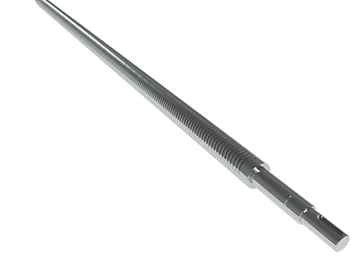 Metal Long Rod With Helical Threads And End Hole For Industrial Applications 3d model