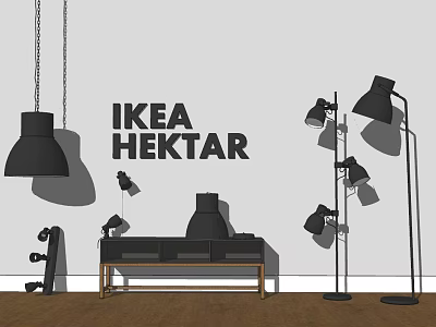 IKEA HEKTAR Lighting Combination With Pendant Lights Floor Lamps And Table Lamps 3d model