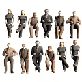 Multiple People in Various Poses and Attire 3D Character Models Collection 3d model