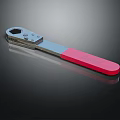 High Quality Hardware Adjustable Wrench with Red Handle and Silver Head Design 3d model