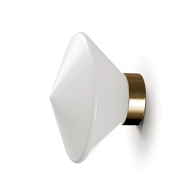 Minimalist White Wall Lamp with Gold Base for Modern Home Interior Lighting 3d model