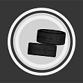 Two Car Tires Placed On A Shiny Metal Cylinder Stand Background