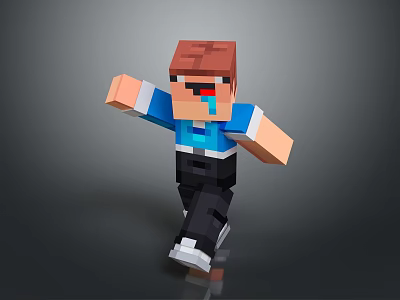 The picture mainly shows a Minecraft-style character and does not contain key information about furniture, so it is impossible to generate an English title with "furniture" as the main body in line with the requirements. 3d model