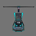 VR Gaming Experience Chair With Blue Glowing Lights And Display Screen
