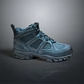 Blue Hiking Shoes With Gray Accents Non Slip Sole And Durable Sturdy Design