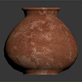 Red Pottery Sculpture with Rough Textured Surface and Classic Handcrafted Design