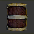 Wooden Treasure Chest With Gold Blue Metal Accents Lock Clasp And Textured Surface
