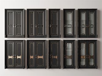 New Chinese style door 3d model