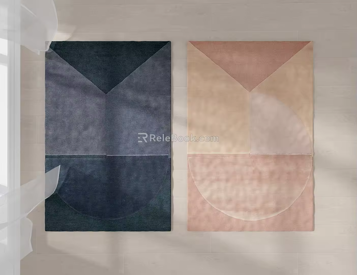 Modern Square Carpet Fabric Carpet 3d model