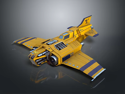 Yellow Airplane Toy Model With Detailed Design For Kids Play And Decoration 3d model