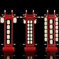 New Chinese Style Outdoor Lantern Device Mei Chen Pin Card Ancient Style Lantern Holders Combination Scenic Spot Lantern Device Pin Card Net Red Lantern Pin Card Mei Chen Guofeng Lantern Post Lantern Holders Lamp 3d model