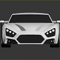 White Sleek Sports Car Design Featuring Black Wheels On Dark Background With Glossy Reflection