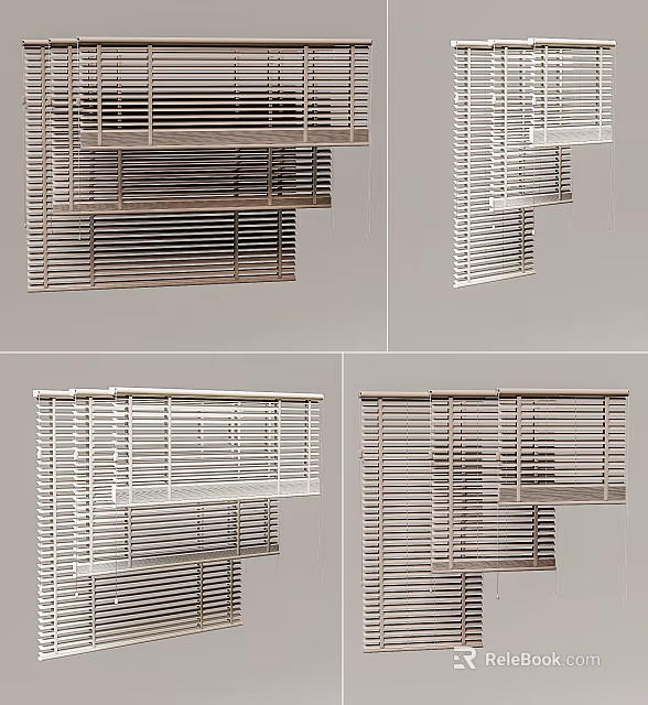 Modern Venetian Blinds in Different Colors and Styles for Home Window Decoration 3d model 