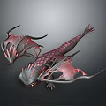 Flying Fantasy Mythical Creature 3D Model With Glowing Red Scales And Wings