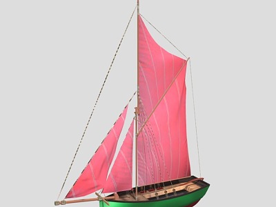 boat wooden boat sailing boat sail mast sail 3d model