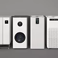 White Household Appliances With Modern Design Digital Displays And Control Panels