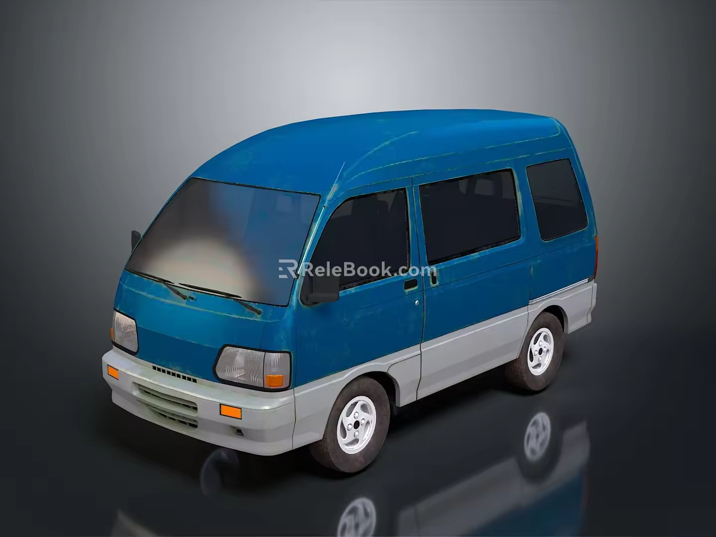 Modern bus minibus minivan driverless bus 3d model