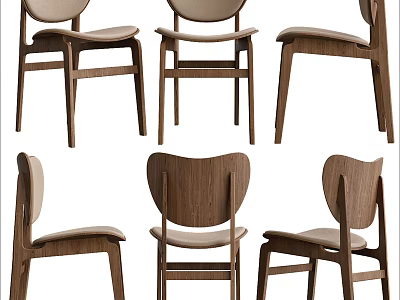 Modern Single Chair With Wooden Frame Comfortable Seat And Curved Backrest Design 3d model