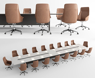 Modern Conference Table and Chair Conference Table Office Chair 3d model