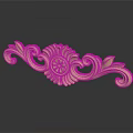 Detailed Cream Colored Carved Ornament Featuring Floral Motif And Curved Scrolls