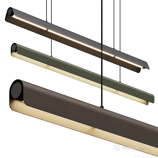 Modern Linear Pendant Lights With Sleek Design And Multiple Colors For Interior Decoration 3d model 