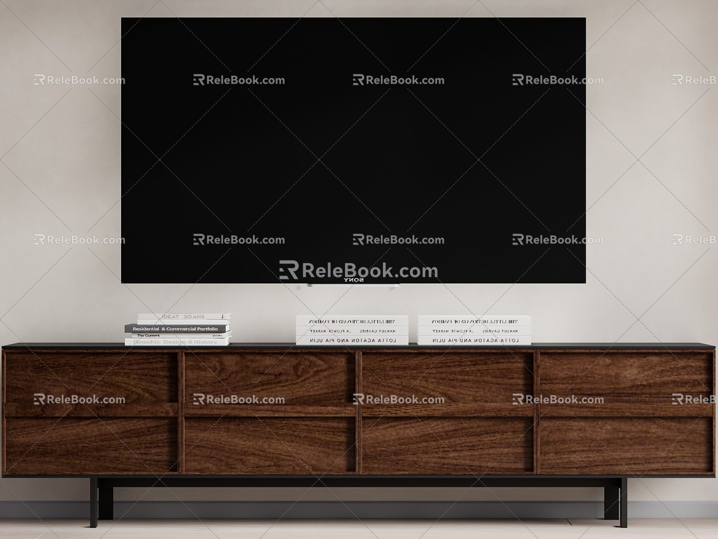 Log wind TV cabinet 3d model