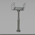 Sturdy Industrial Silver Metal Equipment Platform With Column And Side Brackets