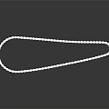 Silver U Shaped Necklace Inlaid With Small Diamonds On Black Background With Reflection