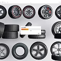 Various Car Tires And Wheels Collection With Different Rim Designs And Styles