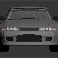 Silver Two Door Sports Car With Rear Spoiler And Sleek Modern Exterior