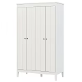 White Modern Wardrobe With Multiple Doors And Simple Design For Bedroom Storage 3d model